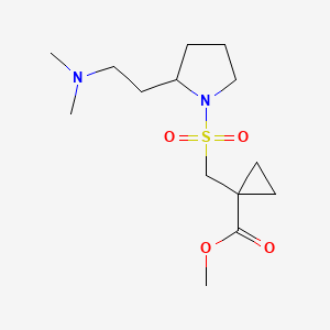 molecular formula C14H26N2O4S B7315876 Methyl 1-[[2-[2-(dimethylamino)ethyl]pyrrolidin-1-yl]sulfonylmethyl]cyclopropane-1-carboxylate 