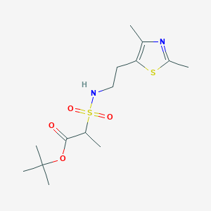 molecular formula C14H24N2O4S2 B7315955 Tert-butyl 2-[2-(2,4-dimethyl-1,3-thiazol-5-yl)ethylsulfamoyl]propanoate 
