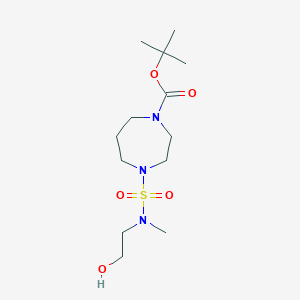 molecular formula C13H27N3O5S B7315967 Tert-butyl 4-[2-hydroxyethyl(methyl)sulfamoyl]-1,4-diazepane-1-carboxylate 