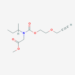 molecular formula C13H21NO5 B7315991 Methyl 2-[butan-2-yl(2-prop-2-ynoxyethoxycarbonyl)amino]acetate 