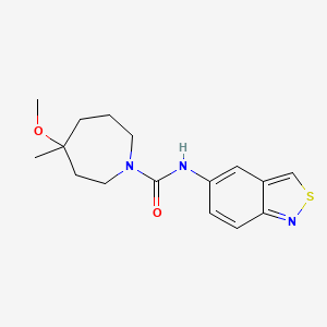 molecular formula C16H21N3O2S B7316015 N-(2,1-benzothiazol-5-yl)-4-methoxy-4-methylazepane-1-carboxamide 