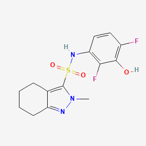 molecular formula C14H15F2N3O3S B7316042 N-(2,4-difluoro-3-hydroxyphenyl)-2-methyl-4,5,6,7-tetrahydroindazole-3-sulfonamide 