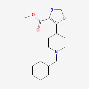 molecular formula C17H26N2O3 B7316101 Methyl 5-[1-(cyclohexylmethyl)piperidin-4-yl]-1,3-oxazole-4-carboxylate 