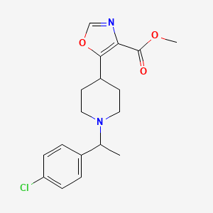 molecular formula C18H21ClN2O3 B7316104 Methyl 5-[1-[1-(4-chlorophenyl)ethyl]piperidin-4-yl]-1,3-oxazole-4-carboxylate 