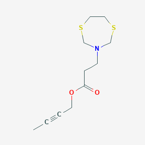 molecular formula C11H17NO2S2 B7316190 But-2-ynyl 3-(1,5,3-dithiazepan-3-yl)propanoate 