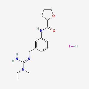 molecular formula C16H25IN4O2 B7316267 N-[3-[[[amino-[ethyl(methyl)amino]methylidene]amino]methyl]phenyl]oxolane-2-carboxamide;hydroiodide 