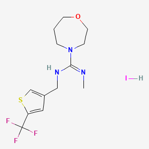 molecular formula C13H19F3IN3OS B7316504 N'-methyl-N-[[5-(trifluoromethyl)thiophen-3-yl]methyl]-1,4-oxazepane-4-carboximidamide;hydroiodide 