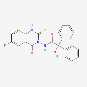 molecular formula C22H16FN3O3S B7316565 N-(6-fluoro-4-oxo-2-sulfanylidene-1H-quinazolin-3-yl)-2-hydroxy-2,2-diphenylacetamide 