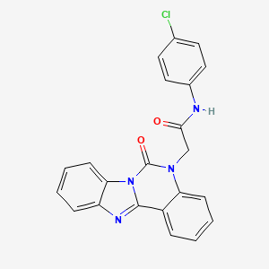 molecular formula C22H15ClN4O2 B7316577 N-(4-chlorophenyl)-2-(6-oxobenzimidazolo[1,2-c]quinazolin-5-yl)acetamide 