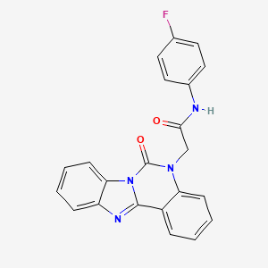 molecular formula C22H15FN4O2 B7316590 N-(4-fluorophenyl)-2-(6-oxobenzimidazolo[1,2-c]quinazolin-5-yl)acetamide 