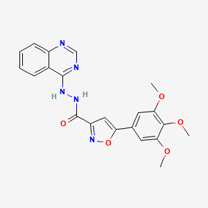 molecular formula C21H19N5O5 B7316610 N'-quinazolin-4-yl-5-(3,4,5-trimethoxyphenyl)-1,2-oxazole-3-carbohydrazide 