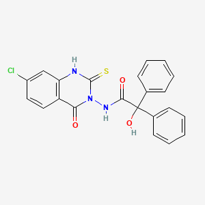 molecular formula C22H16ClN3O3S B7316633 N-(7-chloro-4-oxo-2-sulfanylidene-1H-quinazolin-3-yl)-2-hydroxy-2,2-diphenylacetamide 
