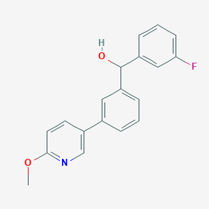 molecular formula C19H16FNO2 B7316711 (3-Fluorophenyl)-[3-(6-methoxypyridin-3-yl)phenyl]methanol 