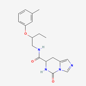 molecular formula C18H22N4O3 B7316923 N-[2-(3-methylphenoxy)butyl]-5-oxo-7,8-dihydro-6H-imidazo[1,5-c]pyrimidine-7-carboxamide 