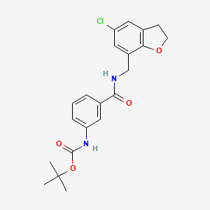 molecular formula C21H23ClN2O4 B7316930 tert-butyl N-[3-[(5-chloro-2,3-dihydro-1-benzofuran-7-yl)methylcarbamoyl]phenyl]carbamate 