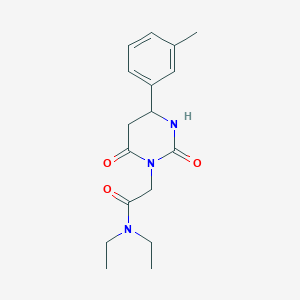 molecular formula C17H23N3O3 B7316941 N,N-diethyl-2-[4-(3-methylphenyl)-2,6-dioxo-1,3-diazinan-1-yl]acetamide 