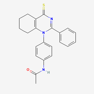 molecular formula C22H21N3OS B7316962 N-[4-(2-phenyl-4-sulfanylidene-5,6,7,8-tetrahydroquinazolin-1-yl)phenyl]acetamide 