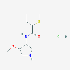 molecular formula C10H21ClN2O2S B7317021 N-(4-methoxypyrrolidin-3-yl)-2-methylsulfanylbutanamide;hydrochloride 