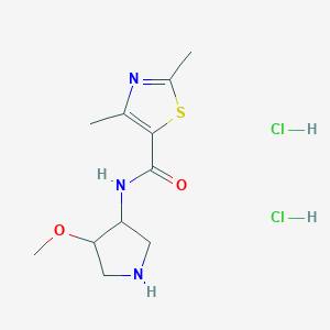 molecular formula C11H19Cl2N3O2S B7317031 N-(4-methoxypyrrolidin-3-yl)-2,4-dimethyl-1,3-thiazole-5-carboxamide;dihydrochloride 
