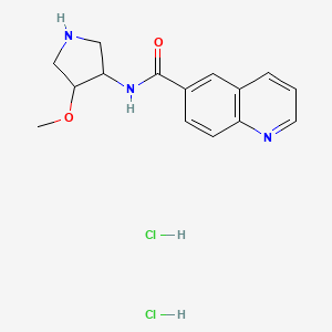 molecular formula C15H19Cl2N3O2 B7317048 N-(4-methoxypyrrolidin-3-yl)quinoline-6-carboxamide;dihydrochloride 