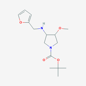 molecular formula C15H24N2O4 B7317111 Tert-butyl 3-(furan-2-ylmethylamino)-4-methoxypyrrolidine-1-carboxylate 