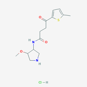 molecular formula C14H21ClN2O3S B7317112 N-(4-methoxypyrrolidin-3-yl)-4-(5-methylthiophen-2-yl)-4-oxobutanamide;hydrochloride 
