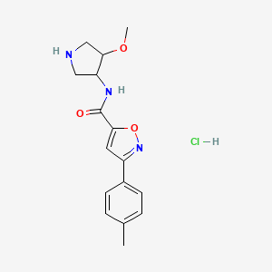 molecular formula C16H20ClN3O3 B7317132 N-(4-methoxypyrrolidin-3-yl)-3-(4-methylphenyl)-1,2-oxazole-5-carboxamide;hydrochloride 