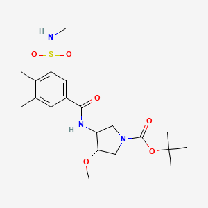 molecular formula C20H31N3O6S B7317143 Tert-butyl 3-[[3,4-dimethyl-5-(methylsulfamoyl)benzoyl]amino]-4-methoxypyrrolidine-1-carboxylate 