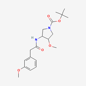 molecular formula C19H28N2O5 B7317155 Tert-butyl 3-methoxy-4-[[2-(3-methoxyphenyl)acetyl]amino]pyrrolidine-1-carboxylate 