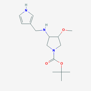 molecular formula C15H25N3O3 B7317163 tert-butyl 3-methoxy-4-(1H-pyrrol-3-ylmethylamino)pyrrolidine-1-carboxylate 
