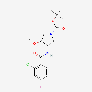 molecular formula C17H22ClFN2O4 B7317170 Tert-butyl 3-[(2-chloro-4-fluorobenzoyl)amino]-4-methoxypyrrolidine-1-carboxylate 