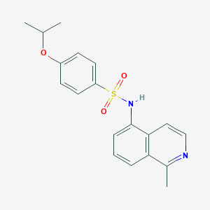 molecular formula C19H20N2O3S B7317183 N-(1-methylisoquinolin-5-yl)-4-propan-2-yloxybenzenesulfonamide 