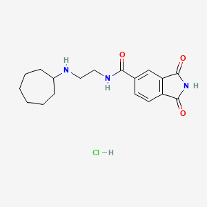 molecular formula C18H24ClN3O3 B7317229 N-[2-(cycloheptylamino)ethyl]-1,3-dioxoisoindole-5-carboxamide;hydrochloride 