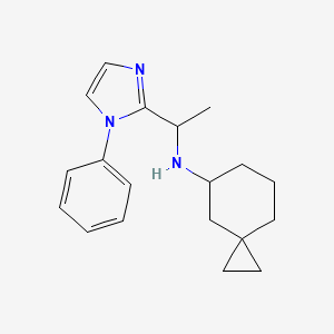 molecular formula C19H25N3 B7317276 N-[1-(1-phenylimidazol-2-yl)ethyl]spiro[2.5]octan-7-amine 