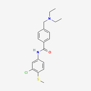 molecular formula C19H23ClN2OS B7317306 N-(3-chloro-4-methylsulfanylphenyl)-4-(diethylaminomethyl)benzamide 