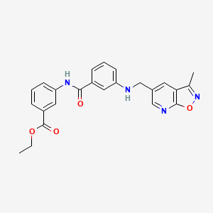 molecular formula C24H22N4O4 B7317365 Ethyl 3-[[3-[(3-methyl-[1,2]oxazolo[5,4-b]pyridin-5-yl)methylamino]benzoyl]amino]benzoate 