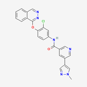 molecular formula C24H17ClN6O2 B7317370 N-(3-chloro-4-phthalazin-1-yloxyphenyl)-5-(1-methylpyrazol-4-yl)pyridine-3-carboxamide 