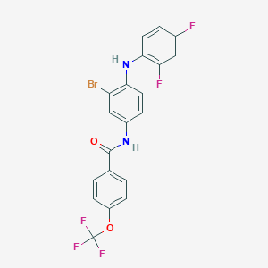 molecular formula C20H12BrF5N2O2 B7317394 N-[3-bromo-4-(2,4-difluoroanilino)phenyl]-4-(trifluoromethoxy)benzamide 