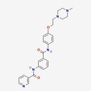 molecular formula C26H29N5O3 B7317422 N-[3-[[4-[2-(4-methylpiperazin-1-yl)ethoxy]phenyl]carbamoyl]phenyl]pyridine-3-carboxamide 
