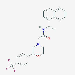 molecular formula C25H25F3N2O2 B7317448 N-(1-naphthalen-1-ylethyl)-2-[2-[4-(trifluoromethyl)phenyl]morpholin-4-yl]acetamide 