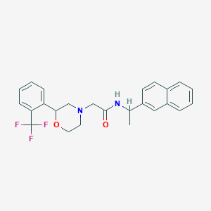 molecular formula C25H25F3N2O2 B7317459 N-(1-naphthalen-2-ylethyl)-2-[2-[2-(trifluoromethyl)phenyl]morpholin-4-yl]acetamide 