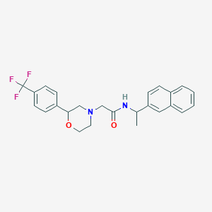 molecular formula C25H25F3N2O2 B7317463 N-(1-naphthalen-2-ylethyl)-2-[2-[4-(trifluoromethyl)phenyl]morpholin-4-yl]acetamide 