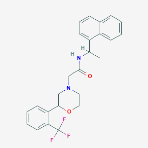 molecular formula C25H25F3N2O2 B7317464 N-(1-naphthalen-1-ylethyl)-2-[2-[2-(trifluoromethyl)phenyl]morpholin-4-yl]acetamide 
