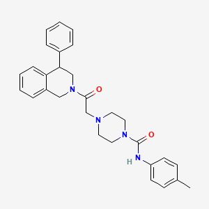 molecular formula C29H32N4O2 B7317472 N-(4-methylphenyl)-4-[2-oxo-2-(4-phenyl-3,4-dihydro-1H-isoquinolin-2-yl)ethyl]piperazine-1-carboxamide 