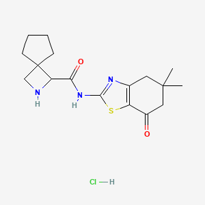 molecular formula C17H24ClN3O2S B7317689 N-(5,5-dimethyl-7-oxo-4,6-dihydro-1,3-benzothiazol-2-yl)-2-azaspiro[3.4]octane-3-carboxamide;hydrochloride 