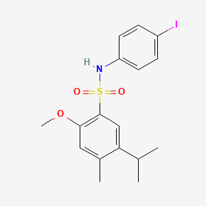 molecular formula C17H20INO3S B7317700 N-(4-iodophenyl)-2-methoxy-4-methyl-5-propan-2-ylbenzenesulfonamide 