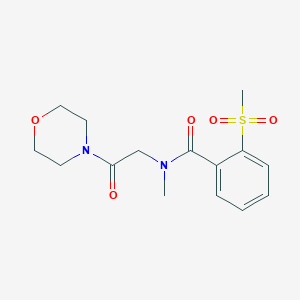 molecular formula C15H20N2O5S B7317721 N-methyl-2-methylsulfonyl-N-(2-morpholin-4-yl-2-oxoethyl)benzamide 
