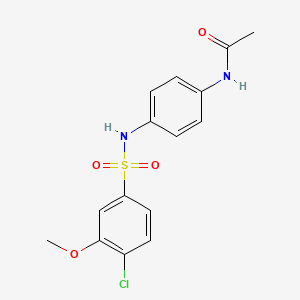 molecular formula C15H15ClN2O4S B7317745 N-(4-{[(4-chloro-3-methoxyphenyl)sulfonyl]amino}phenyl)acetamide 