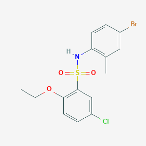 molecular formula C15H15BrClNO3S B7317759 N-(4-bromo-2-methylphenyl)-5-chloro-2-ethoxybenzenesulfonamide 