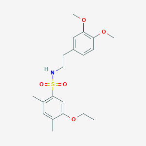 molecular formula C20H27NO5S B7317763 N-[2-(3,4-dimethoxyphenyl)ethyl]-5-ethoxy-2,4-dimethylbenzenesulfonamide 